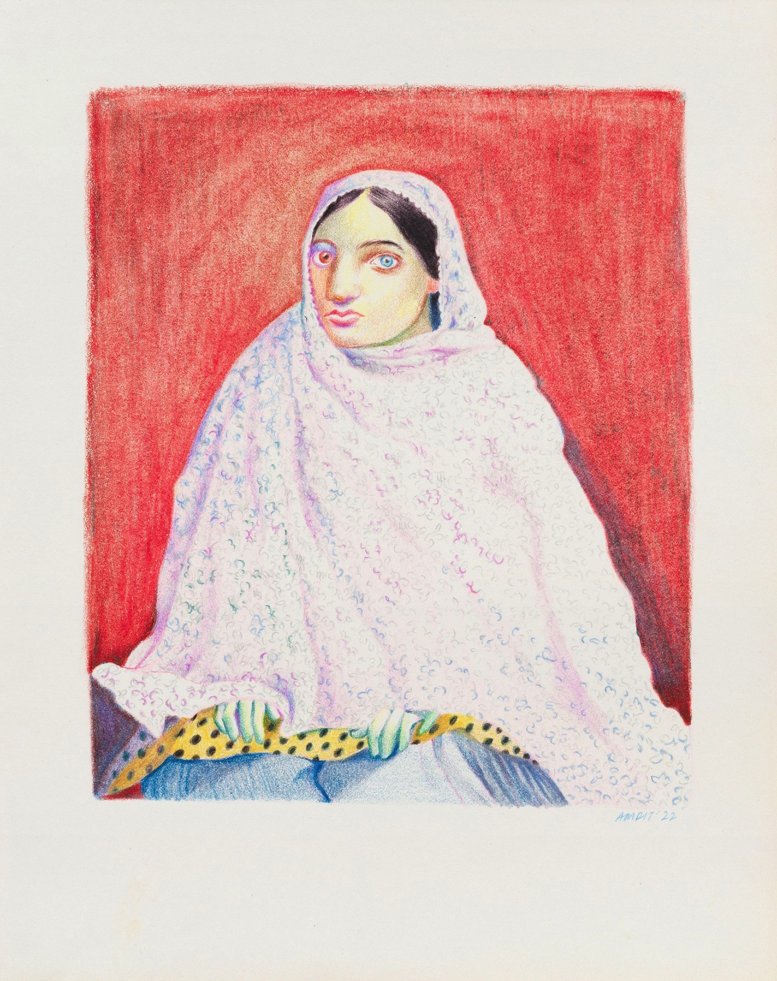 Amrit Singh Sandhu (Artist), Seated Woman, Drawing
