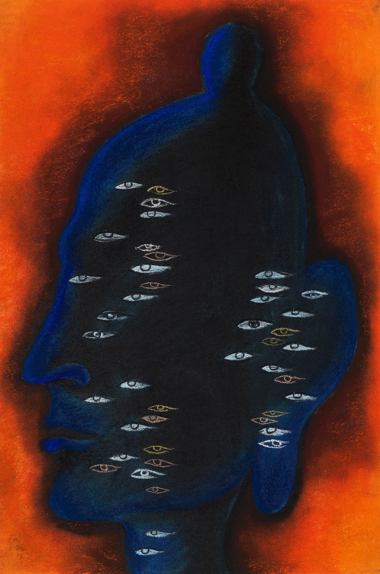 Arpana Caur (Artist), Blue Buddha, 1991, Painting