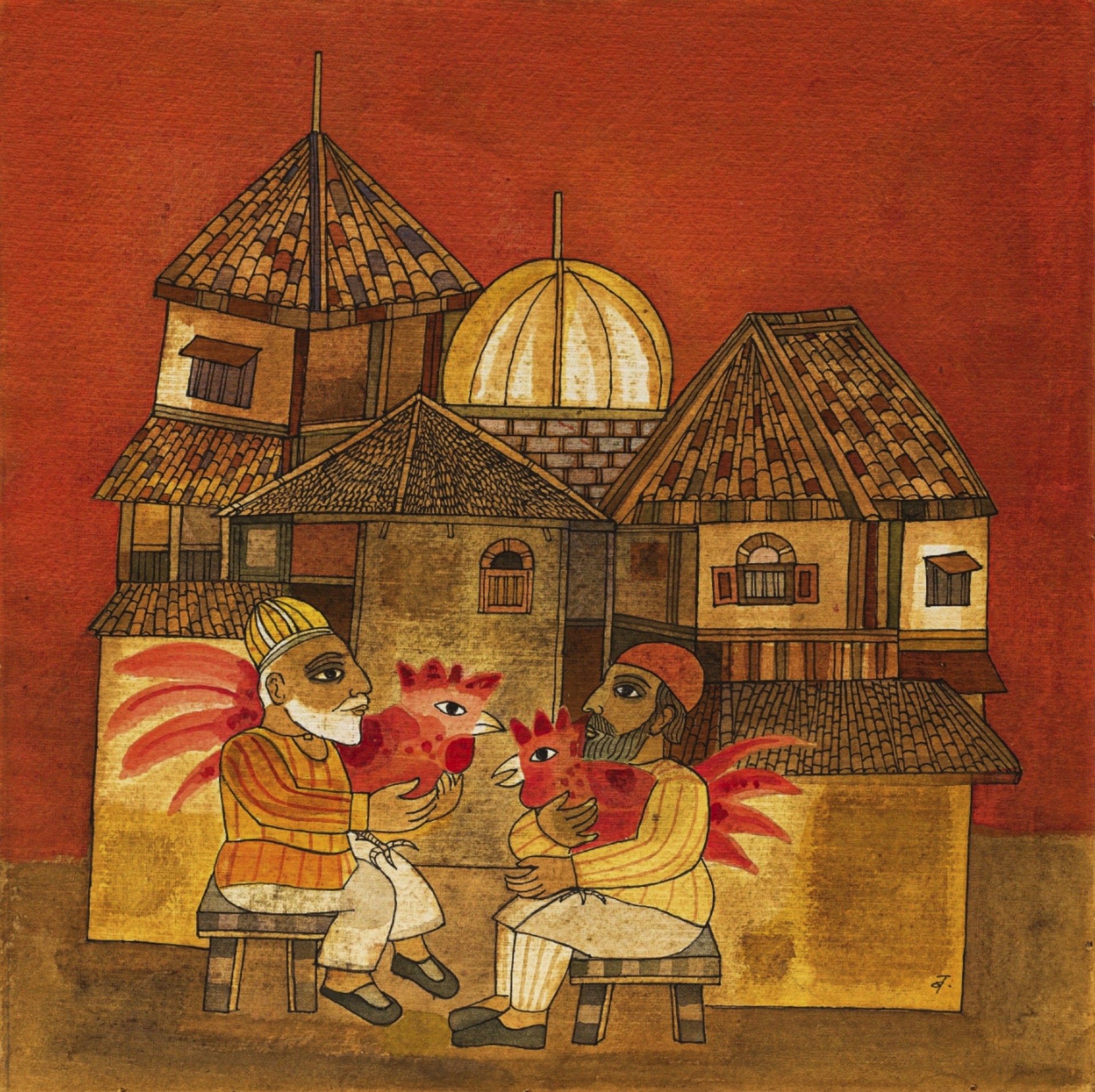 Badri Narayan (Artist), The Prize Winners, 1986, Painting