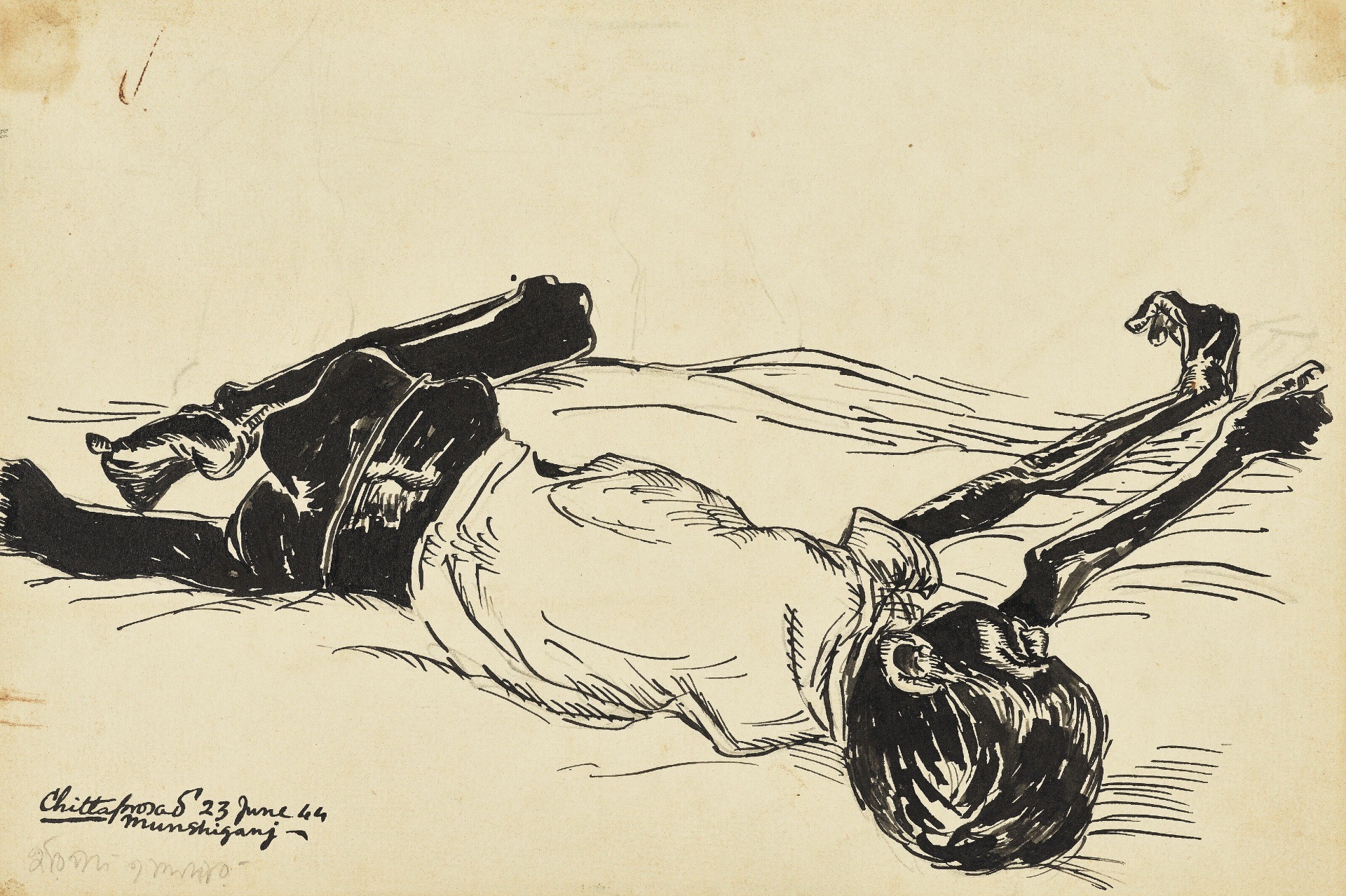 Chittaprosad (Artist), Untitled (Haripada Haldar), 1944, Drawing