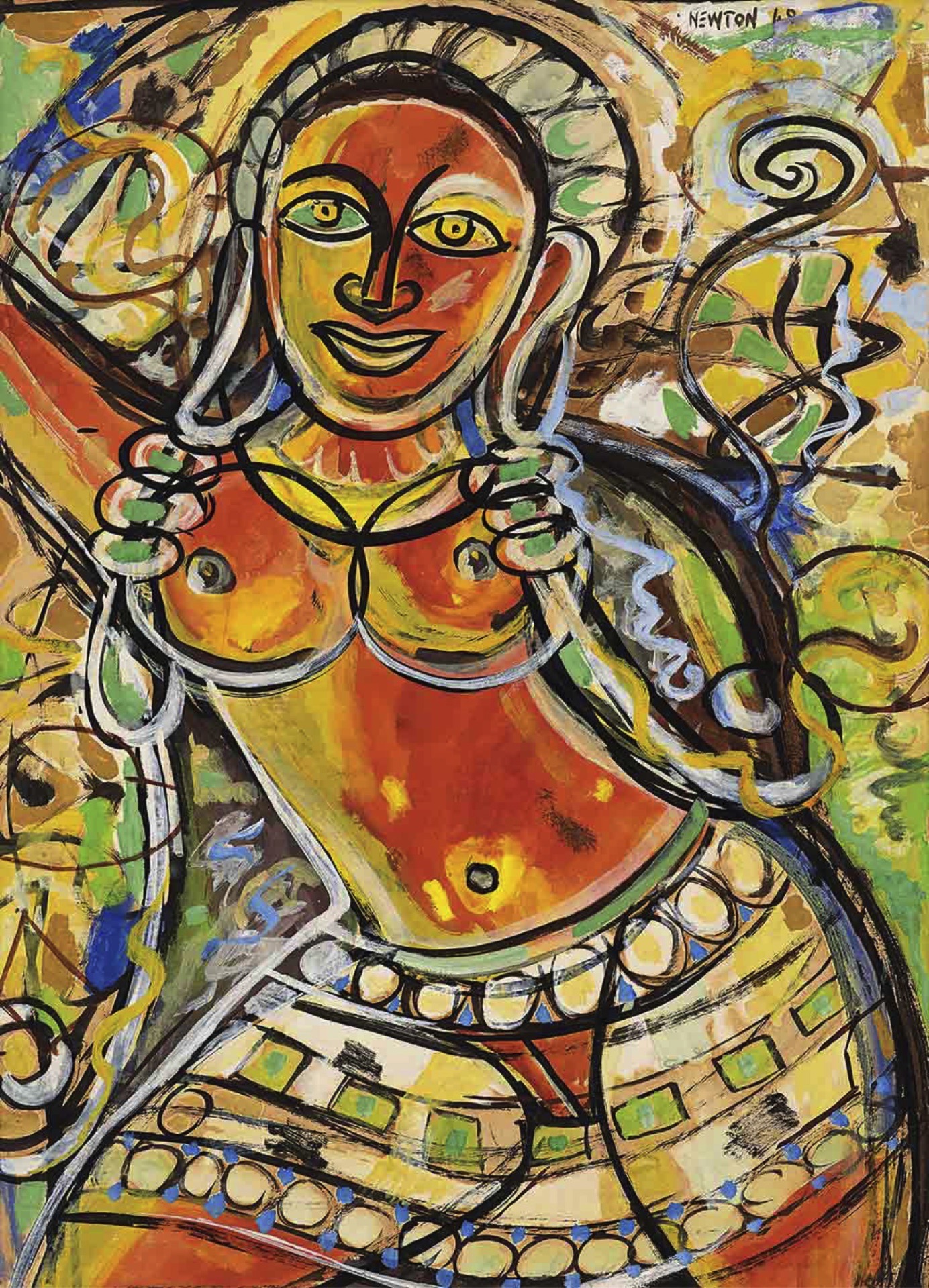 F.N. Souza (Artist), Dancers, 1949, Painting