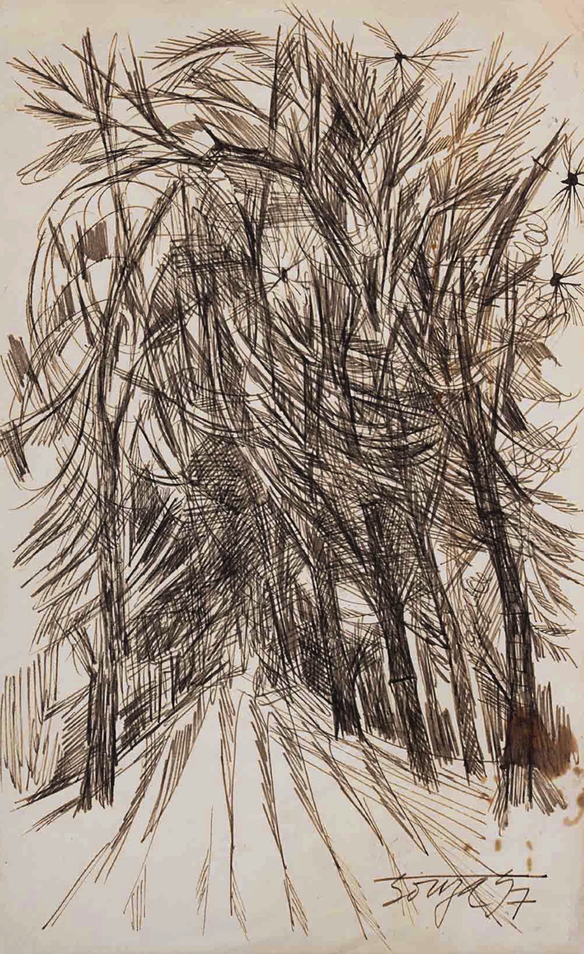Souza, F.N. (Artist). Untitled, 1957 | Drawing