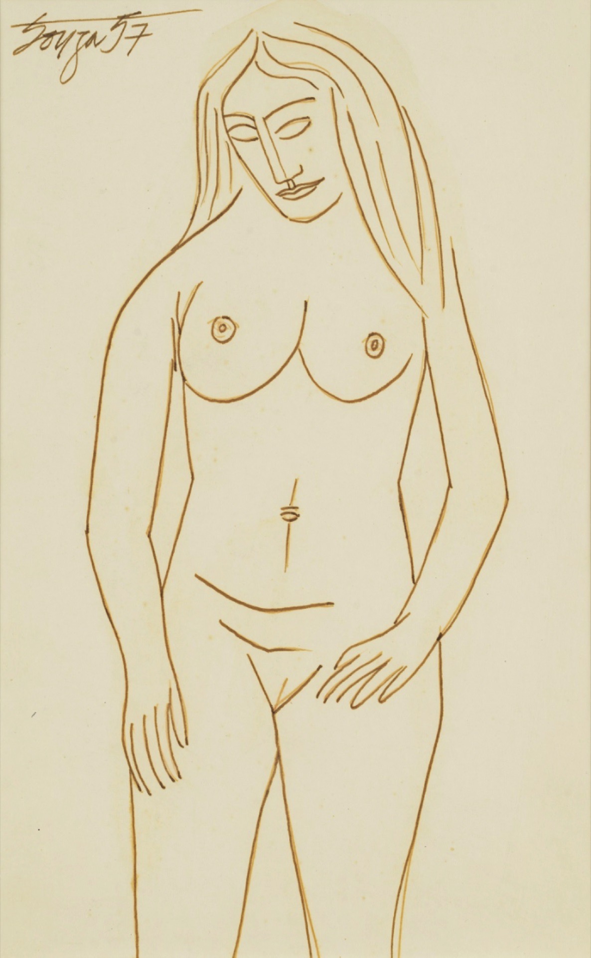 Souza, F.N. (Artist). Untitled, 1957 | Drawing