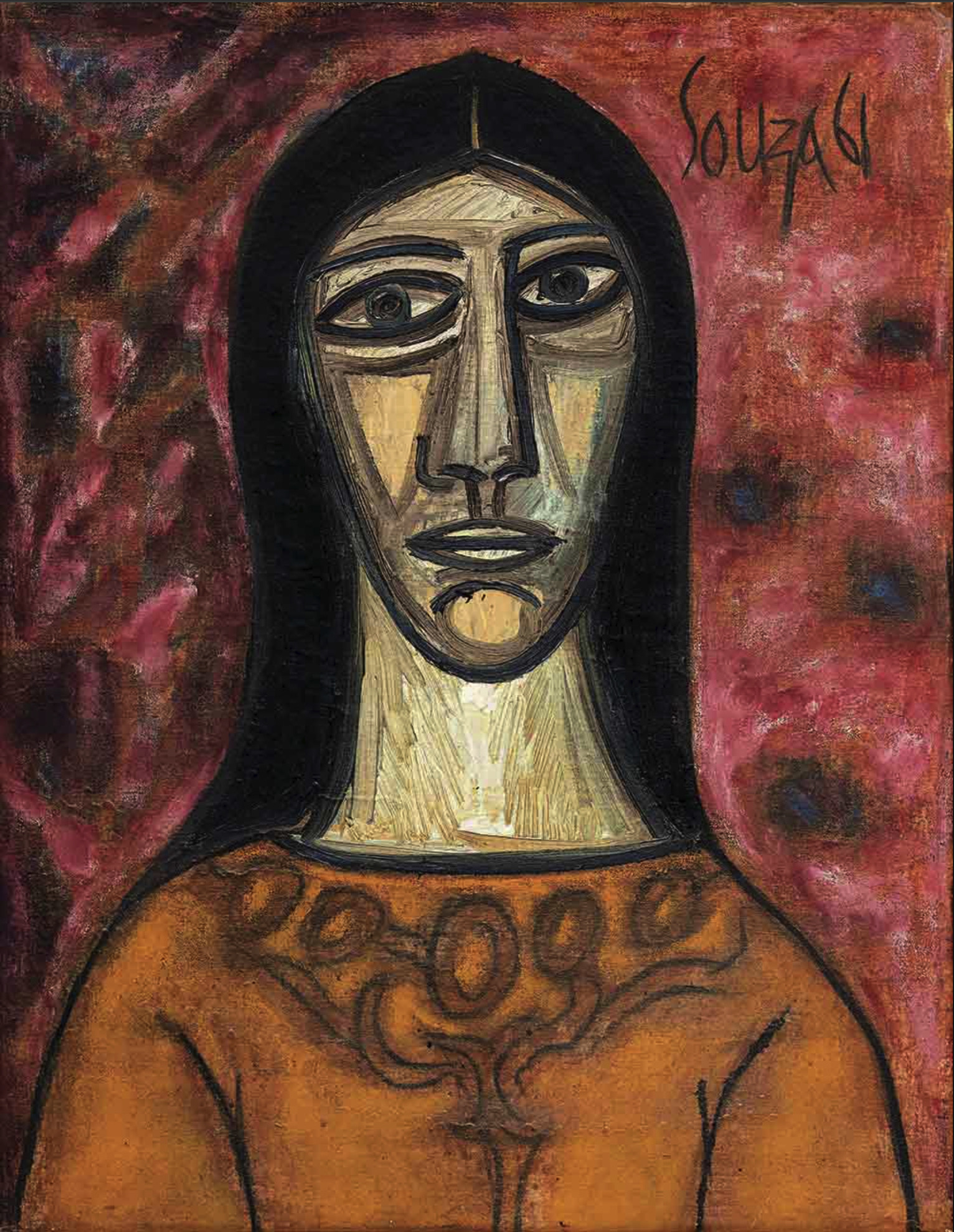 Souza, F.N. (Artist). Head Of A Women, 1961 | Painting, AG.Mum/12.08.26, 2026 · Asta Guru