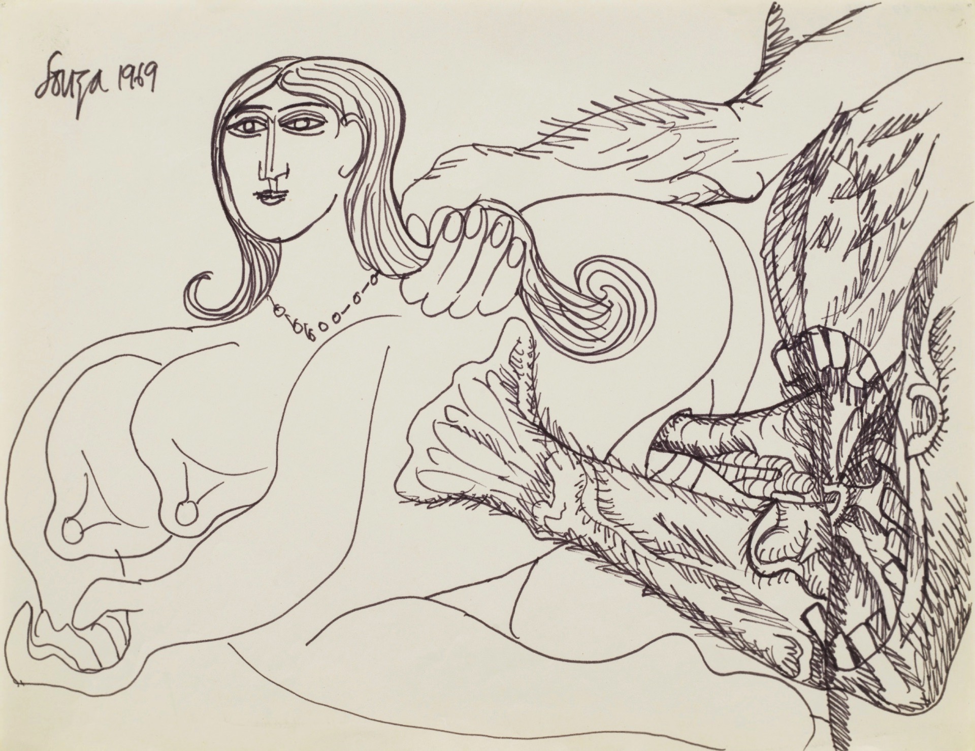 Souza, F.N. (Artist). Untitled, 1969 | Drawing