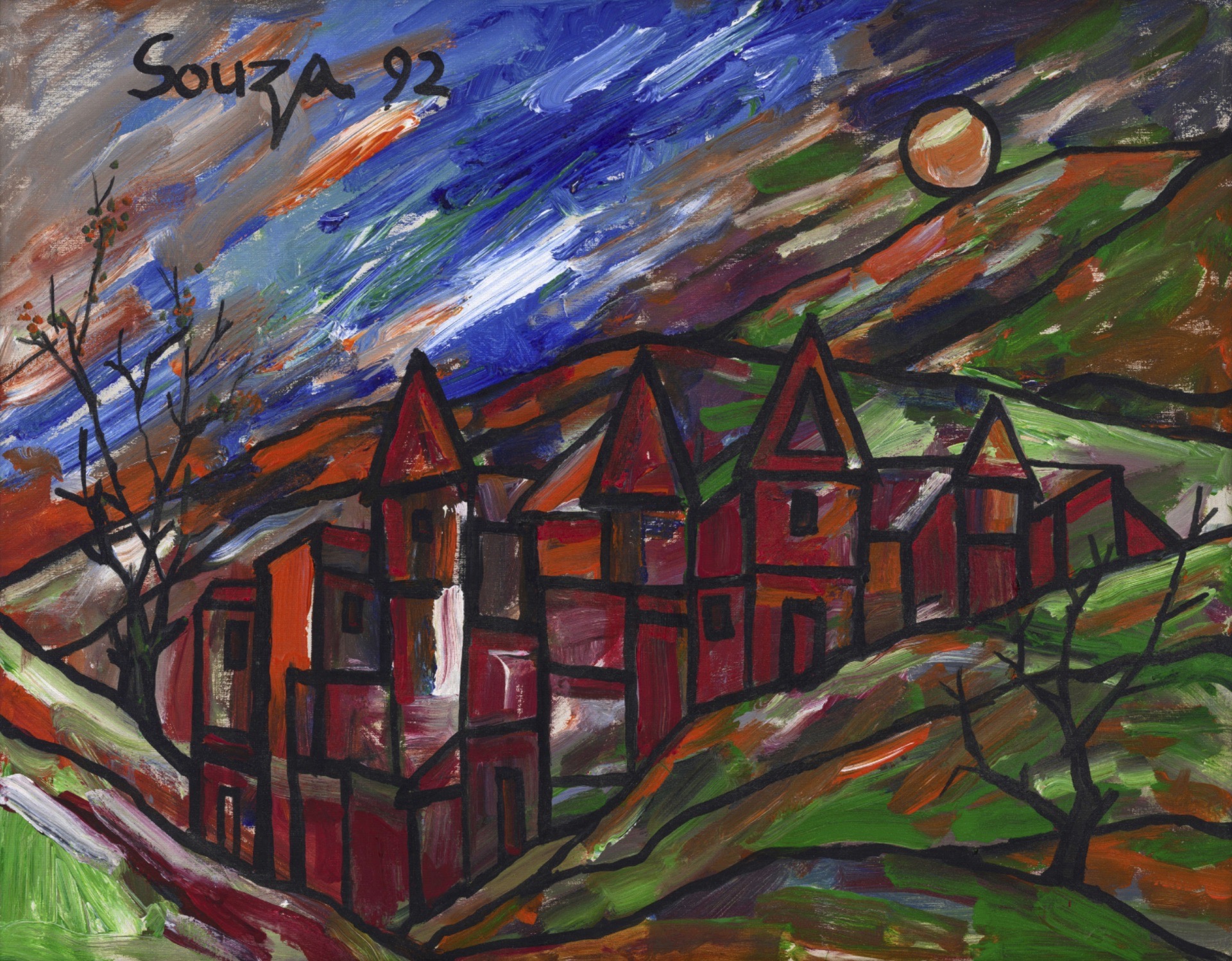 Souza, F.N. (Artist). Cityscape, 1992 | Painting