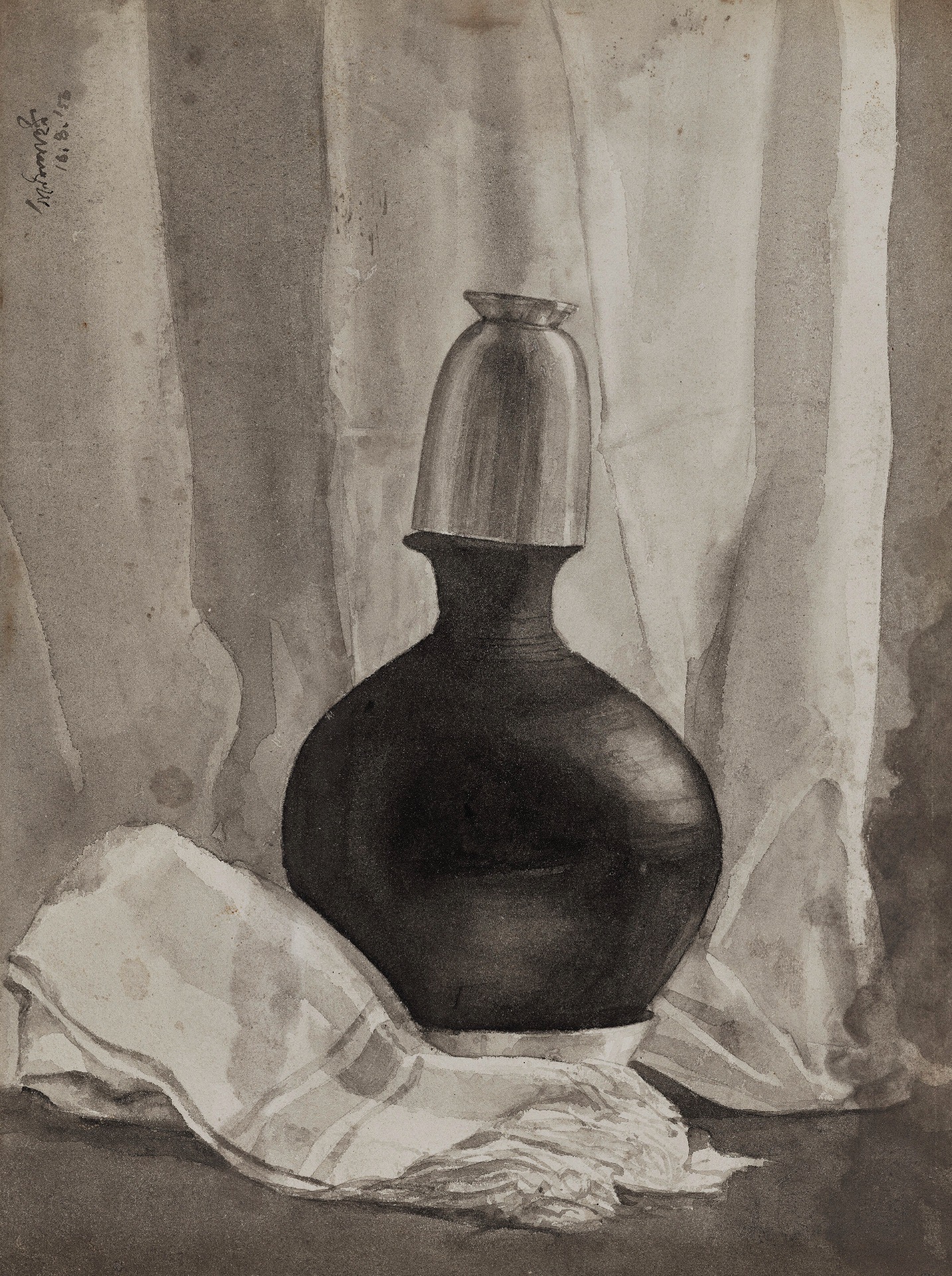 Ganesh Pyne (Artist), Untitled (Still Life), 1956, Painting
