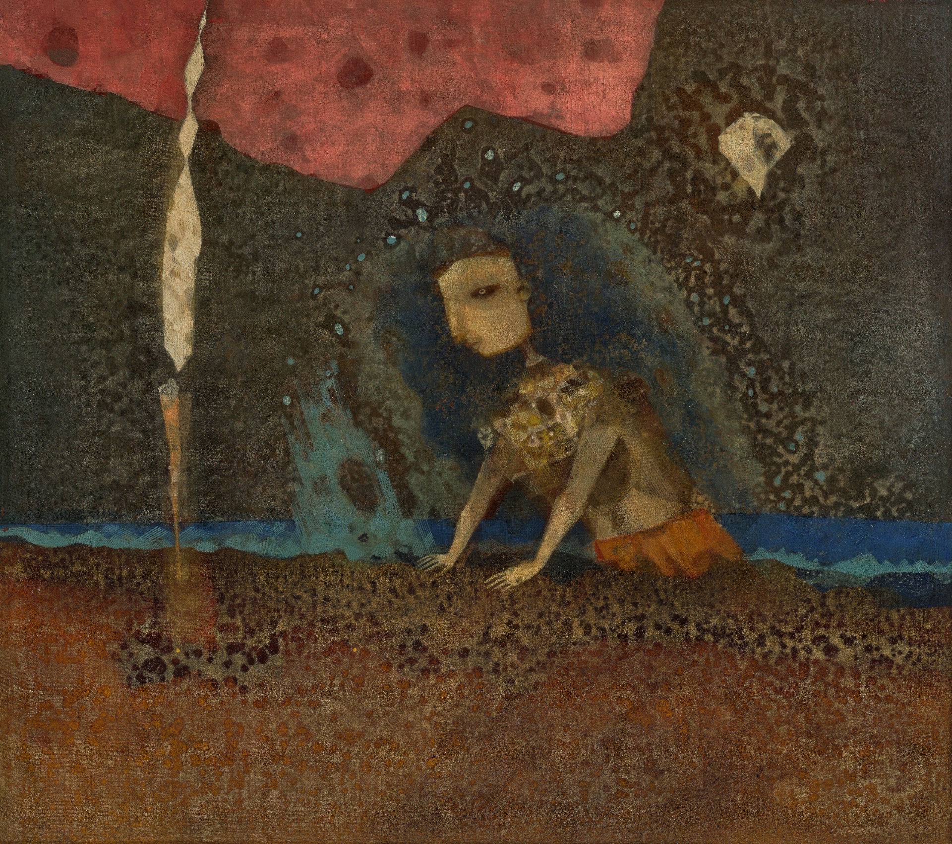 Pyne, Ganesh (Artist). Under the Red Cloud (or The Amphibian), 1970 | Painting, Ch.NeY/11.06.26, 2026 · Christie's