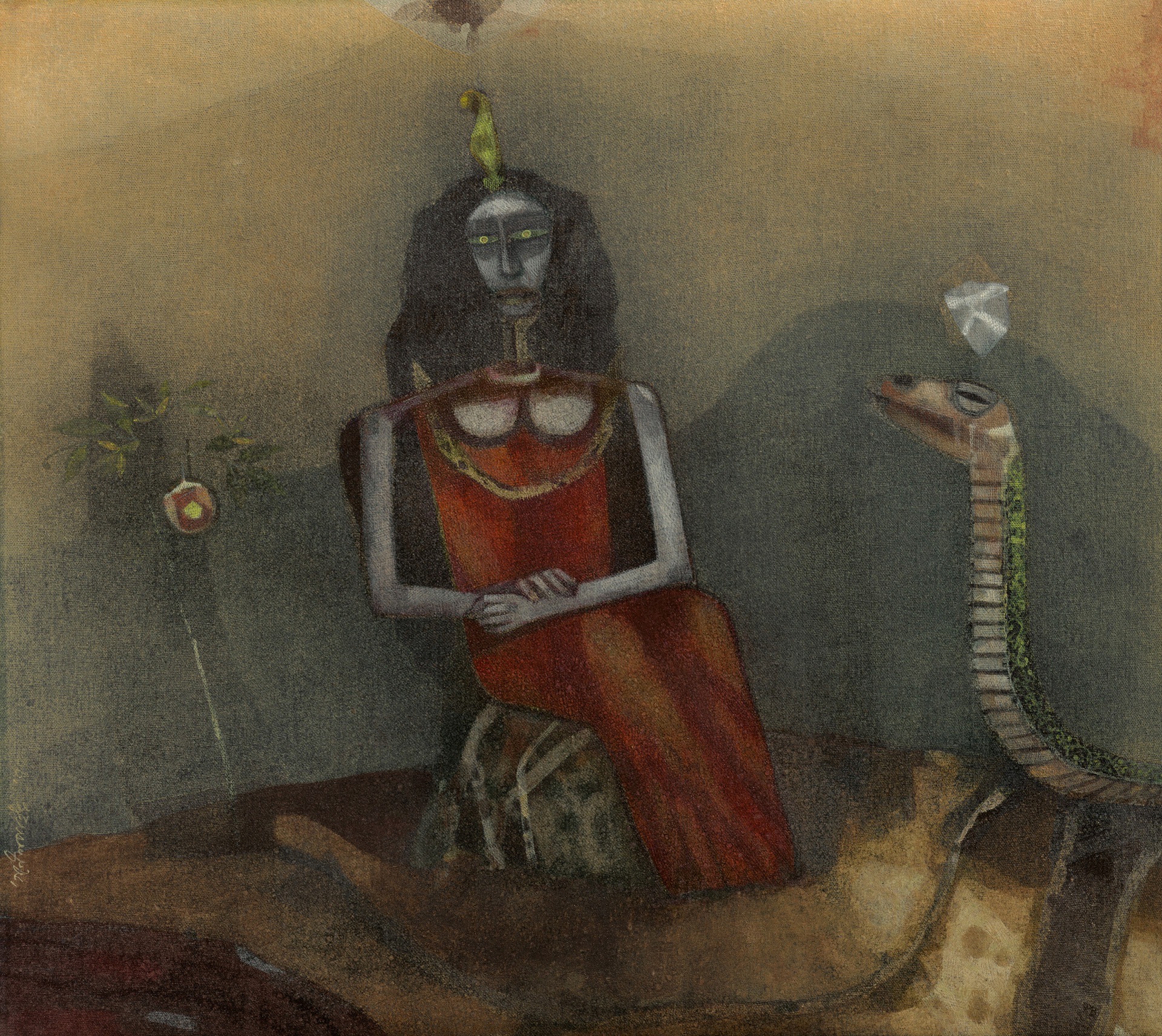 Pyne, Ganesh (Artist). Woman, the Serpent, 1975 | Painting, Ch.NeY/11.06.26, 2026 · Christie's