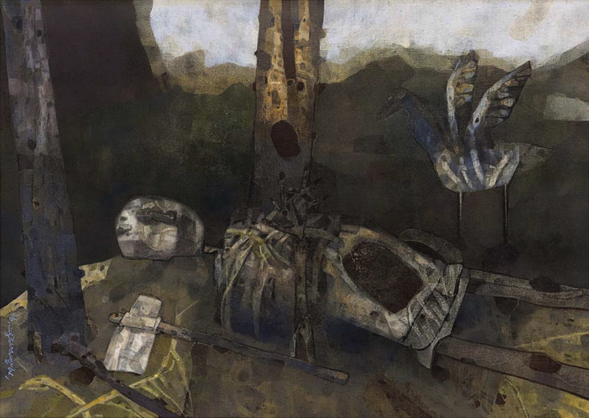 Pyne, Ganesh (Artist). The Conversation, 1977 | Painting, AG.Mum/23.06.26, 2026 · Asta Guru