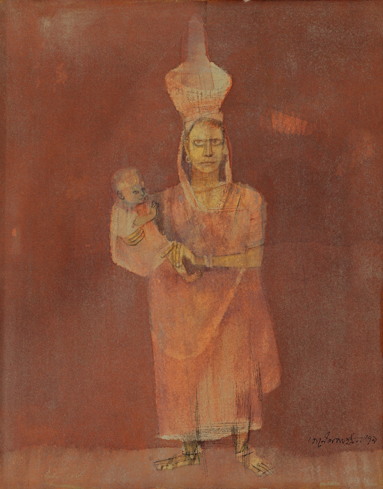 Pyne, Ganesh (Artist). Mother and Child, 1979 | Painting, Ch.NeY/11.06.26, 2026 · Christie's