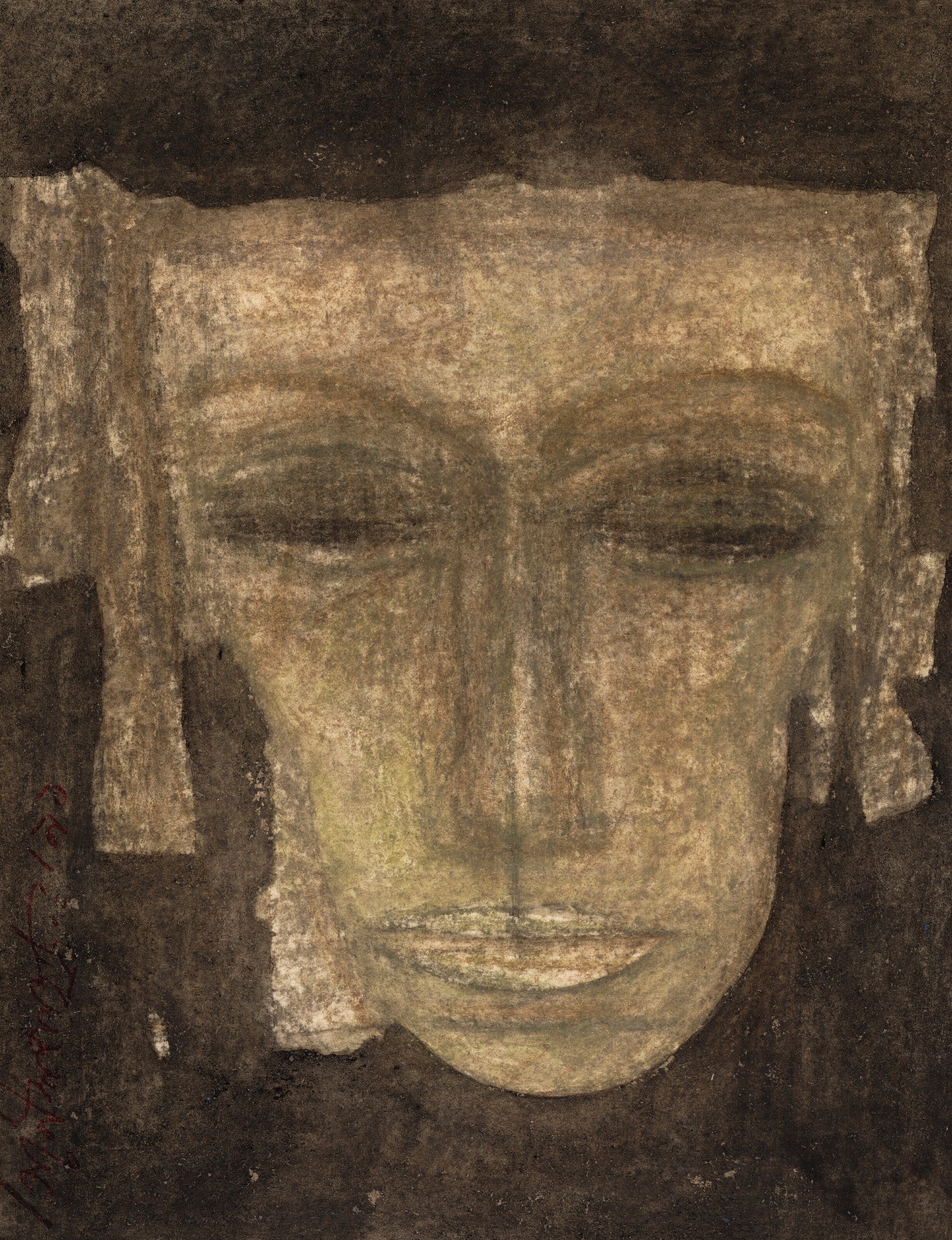Pyne, Ganesh (Artist). Untitled (Mask), 1991 | Painting