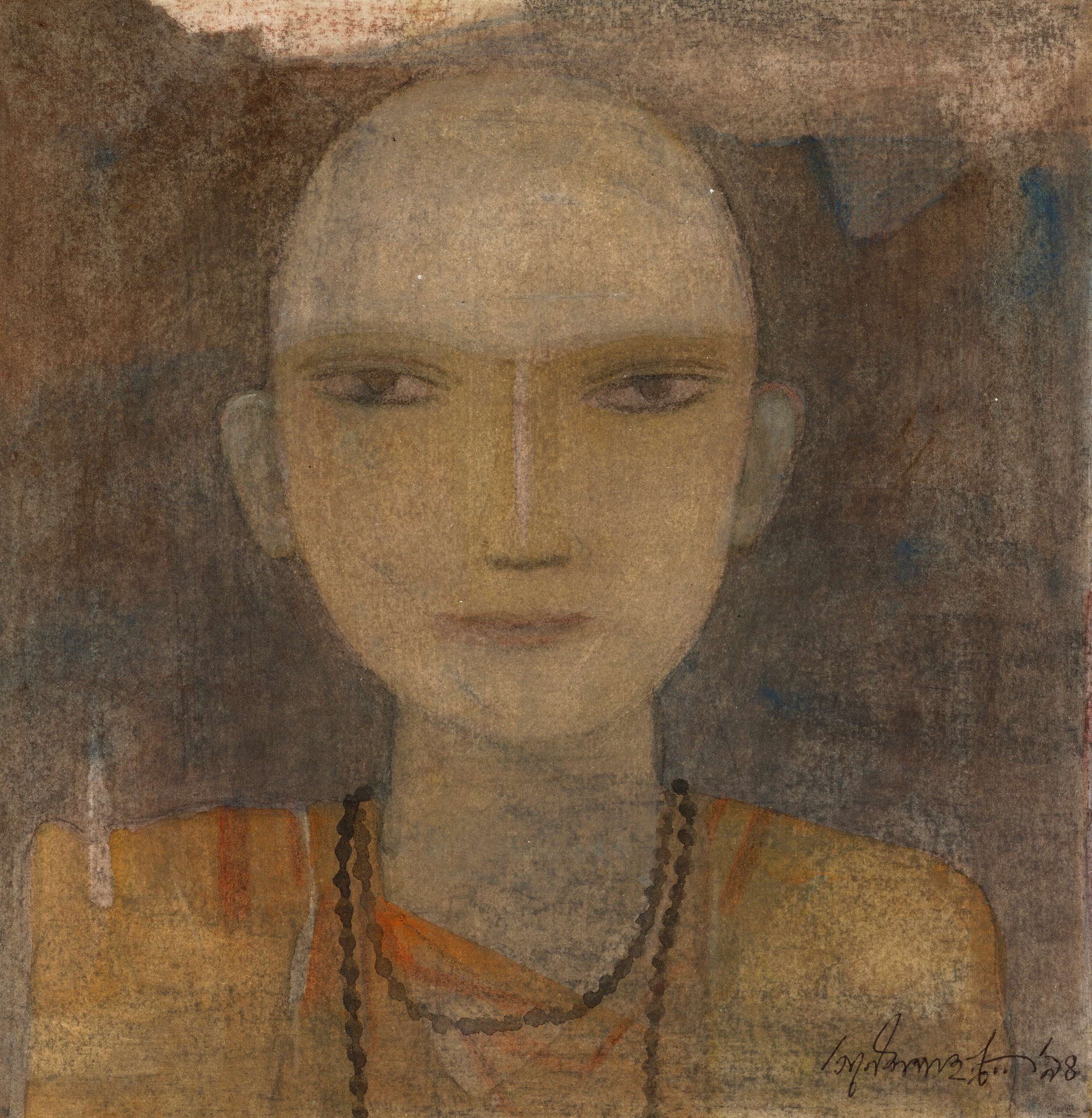Pyne, Ganesh (Artist). The Monk, "1994' | Painting