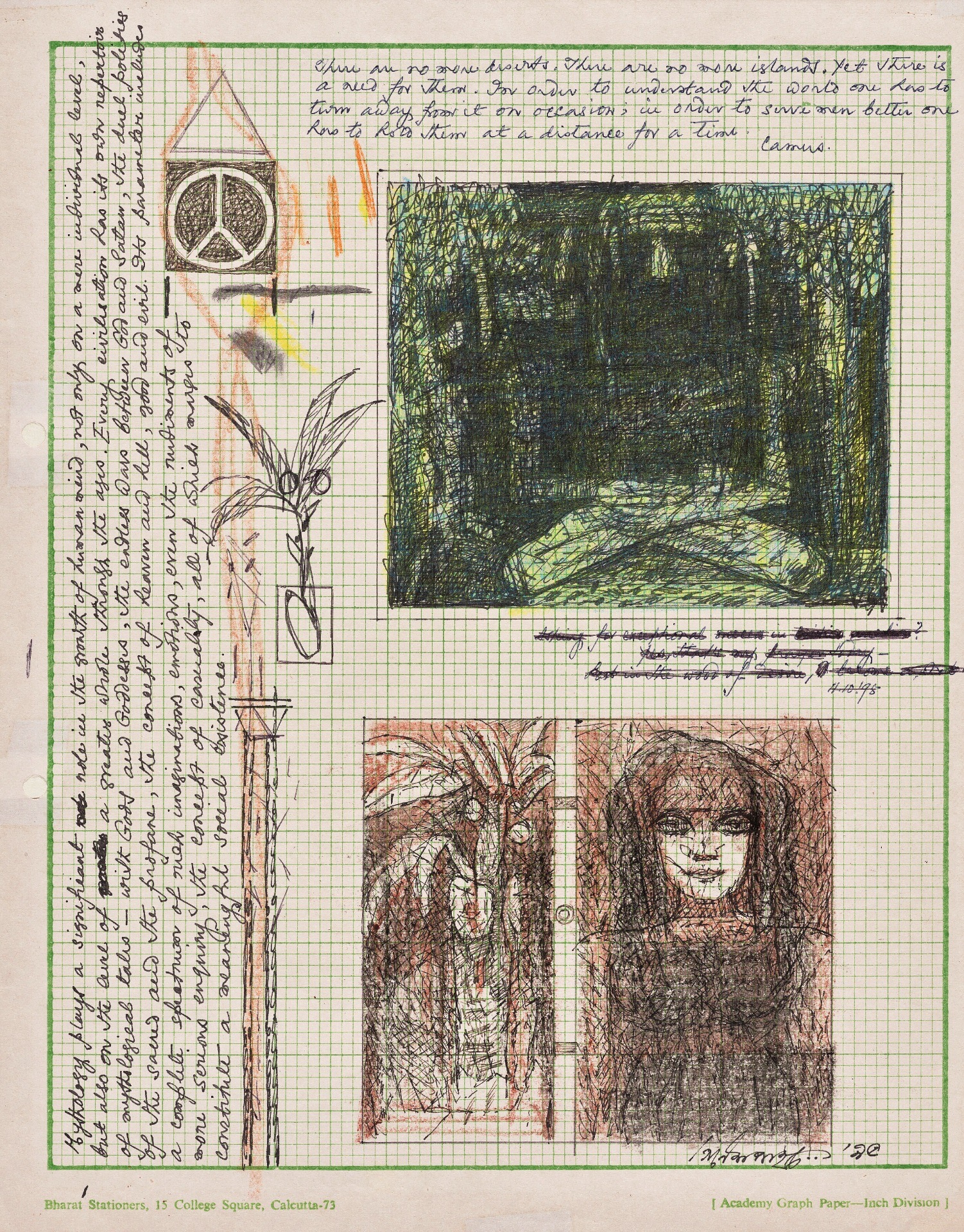 Pyne, Ganesh (Artist). Untitled (Jotting), 1995 | Drawing