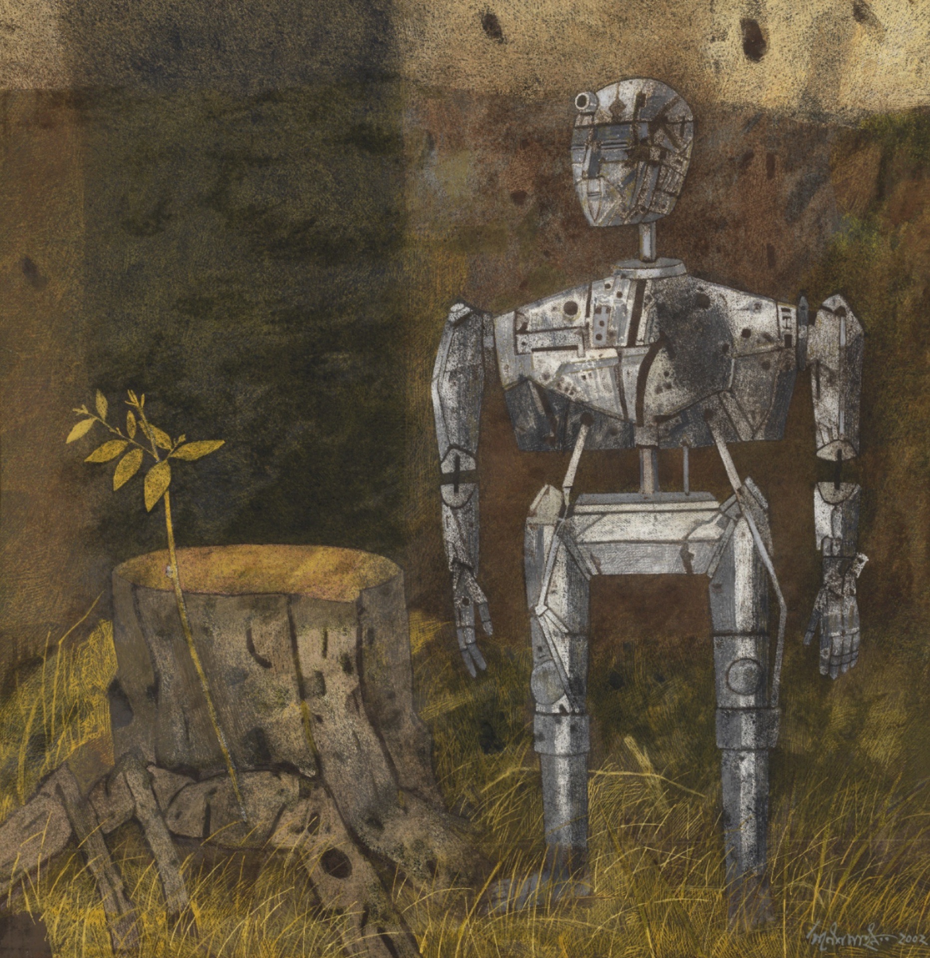 Pyne, Ganesh (Artist). The Robot, 2002 | Painting, Sa.Onl/16.06.26, 2026 · Saffronart