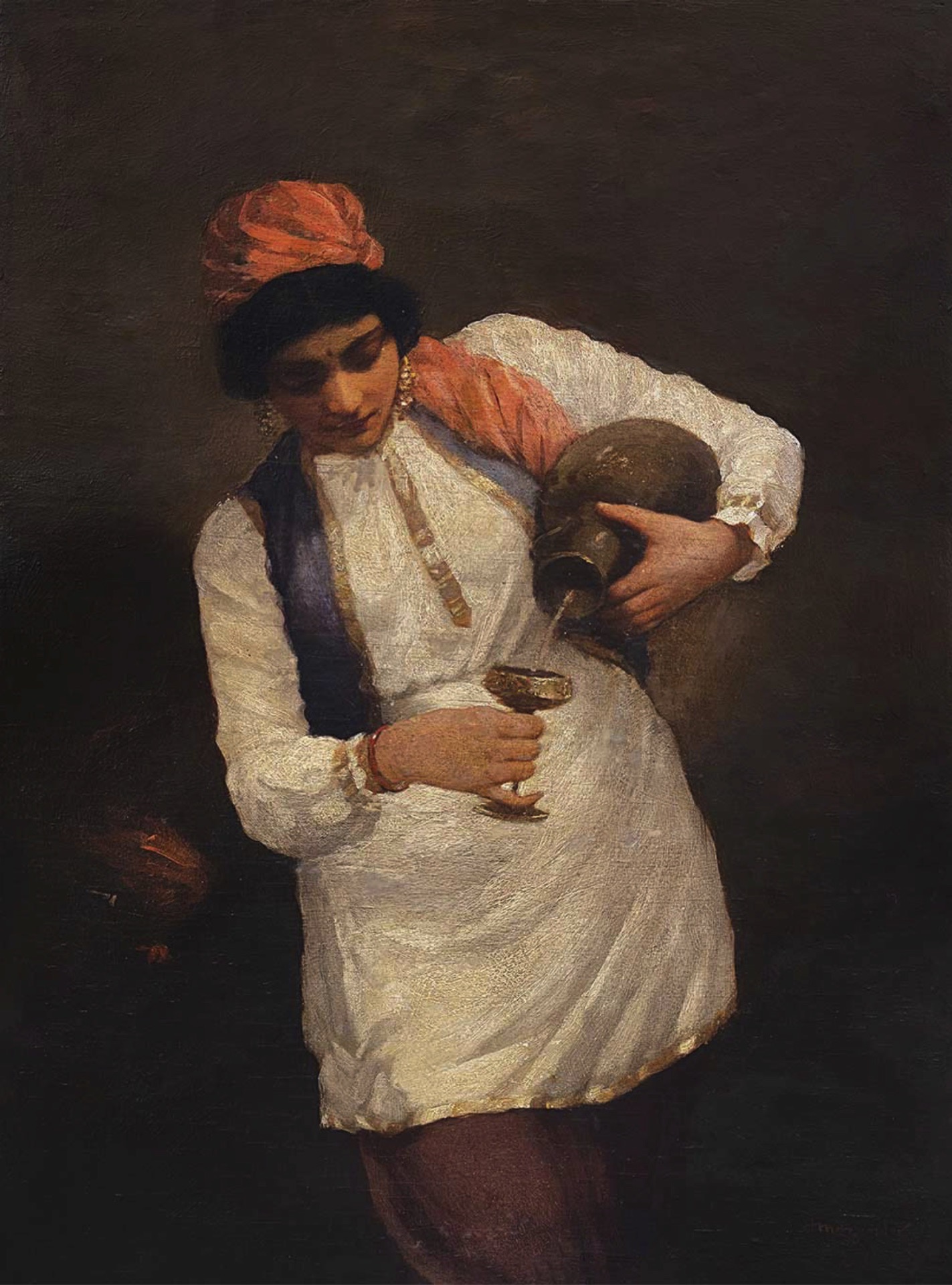Mazumdar, Hemendranath (Artist). Saaqi, Circa 1930 | Painting, AG.Mum/23.06.26, 2026 · Asta Guru