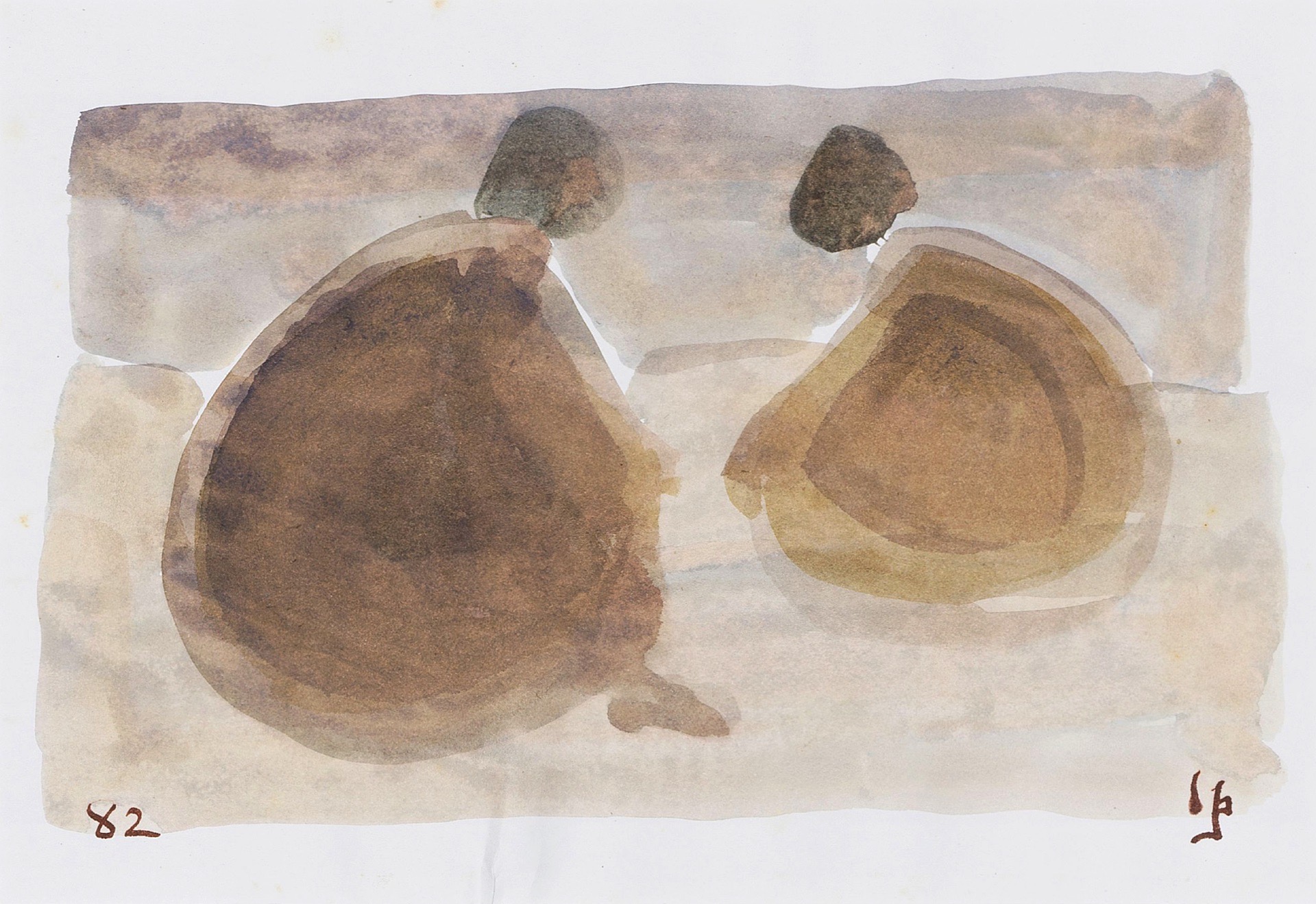 Ivan Peries (Artist), Untitled (Seated Men), Drawing