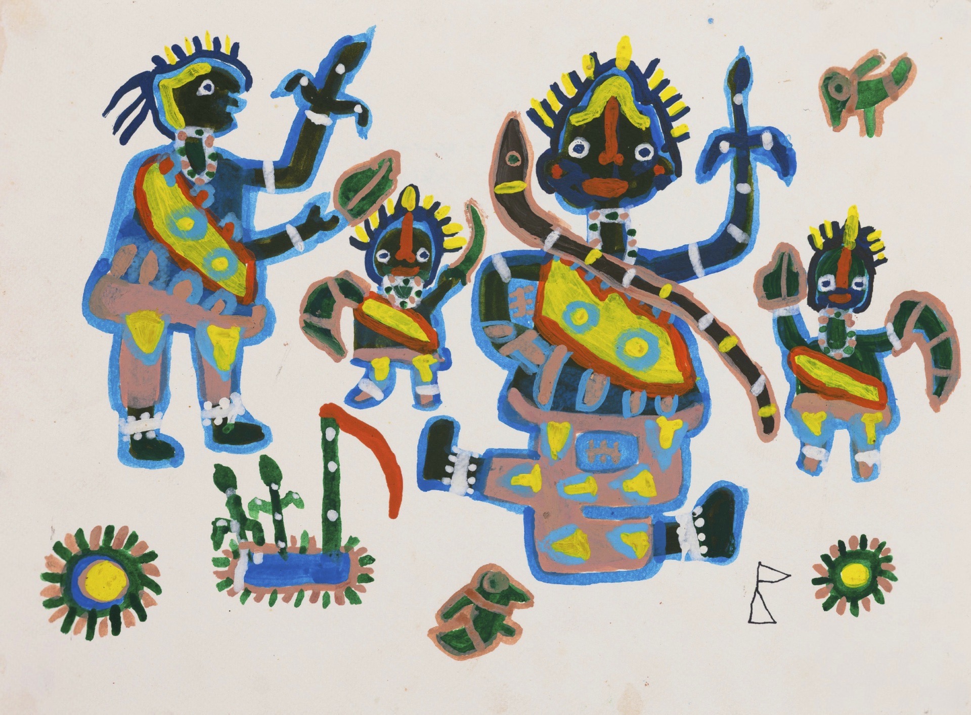 Baiga, Jhulan Bai (Artist). Bholenathji Aur Sevakji (Baiga), 2020 | Painting