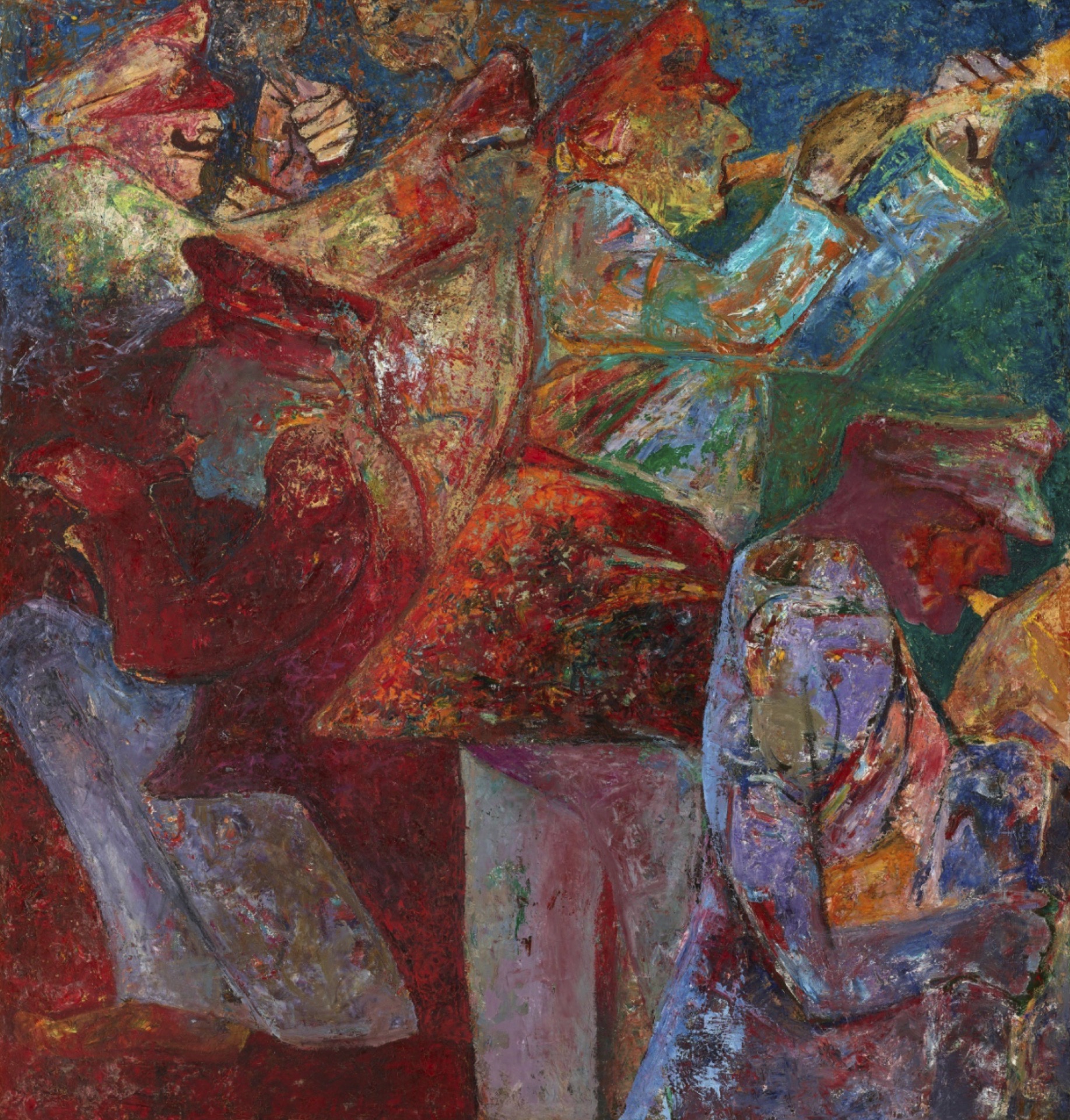 Khanna, Krishen (Artist). Bandwallas at a Wedding, 1995 | Painting