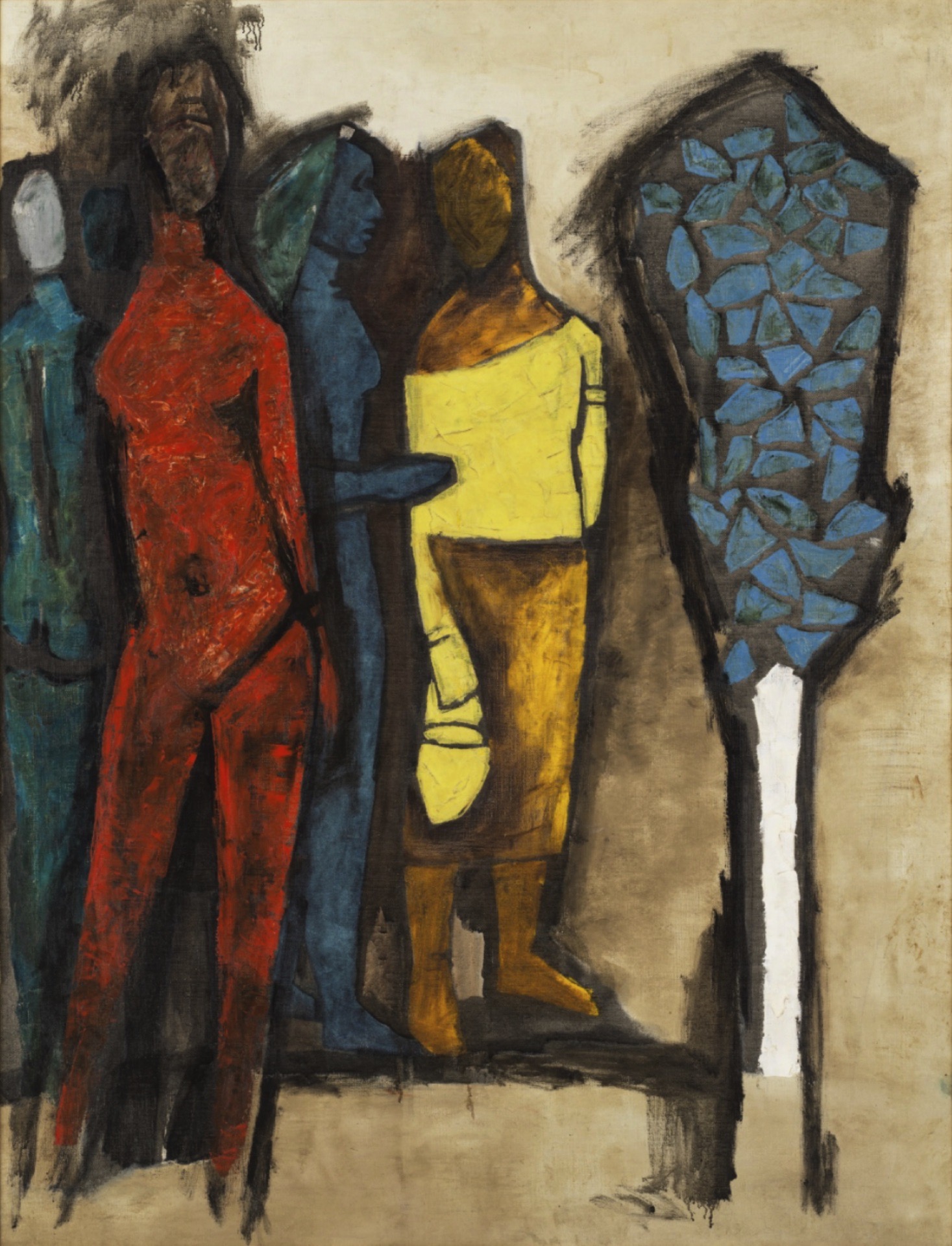 Husain, M.F. (Artist). Two Women, Circa 1950s | Painting, Sa.Onl/16.06.26, 2026 · Saffronart