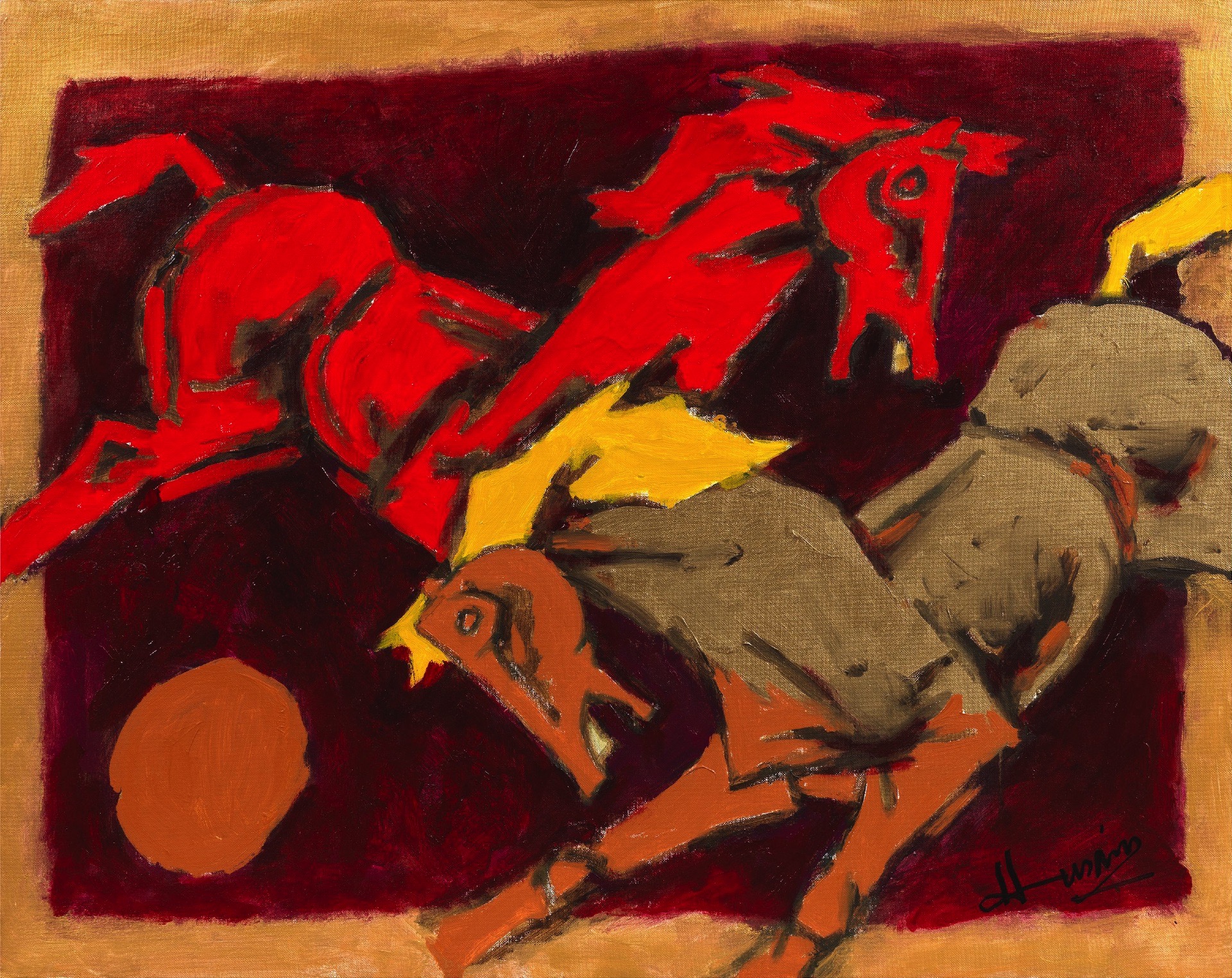 Husain, M.F. (Artist). Untitled (Horses), n.d. | Painting