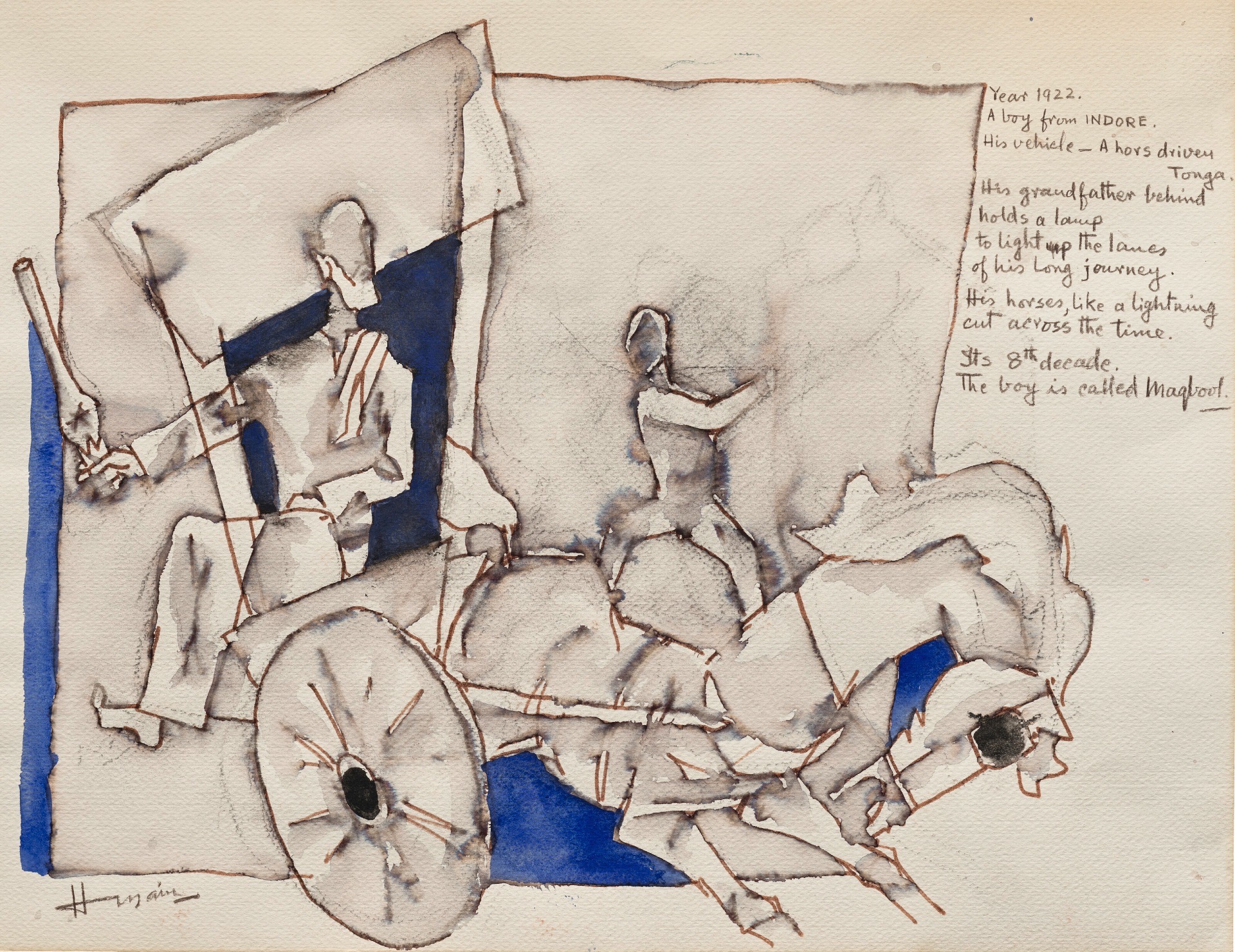 Husain, M.F. (Artist). Untitled (A Boy From Indore), n.d. | Painting