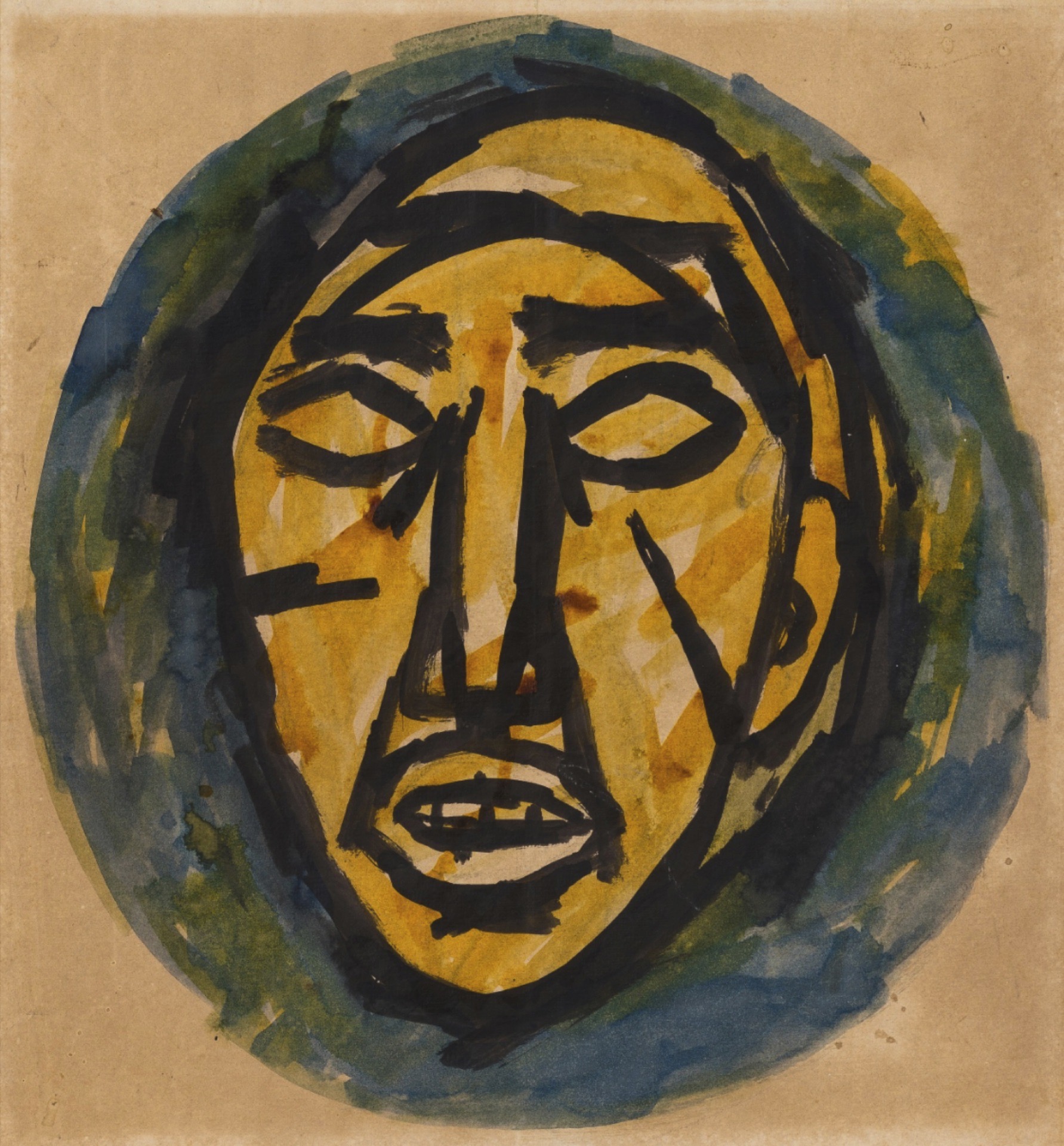 Husain, M.F. (Artist). Untitled (Head), n.d. | Painting, Sa.Onl/16.06.26, 2026 · Saffronart
