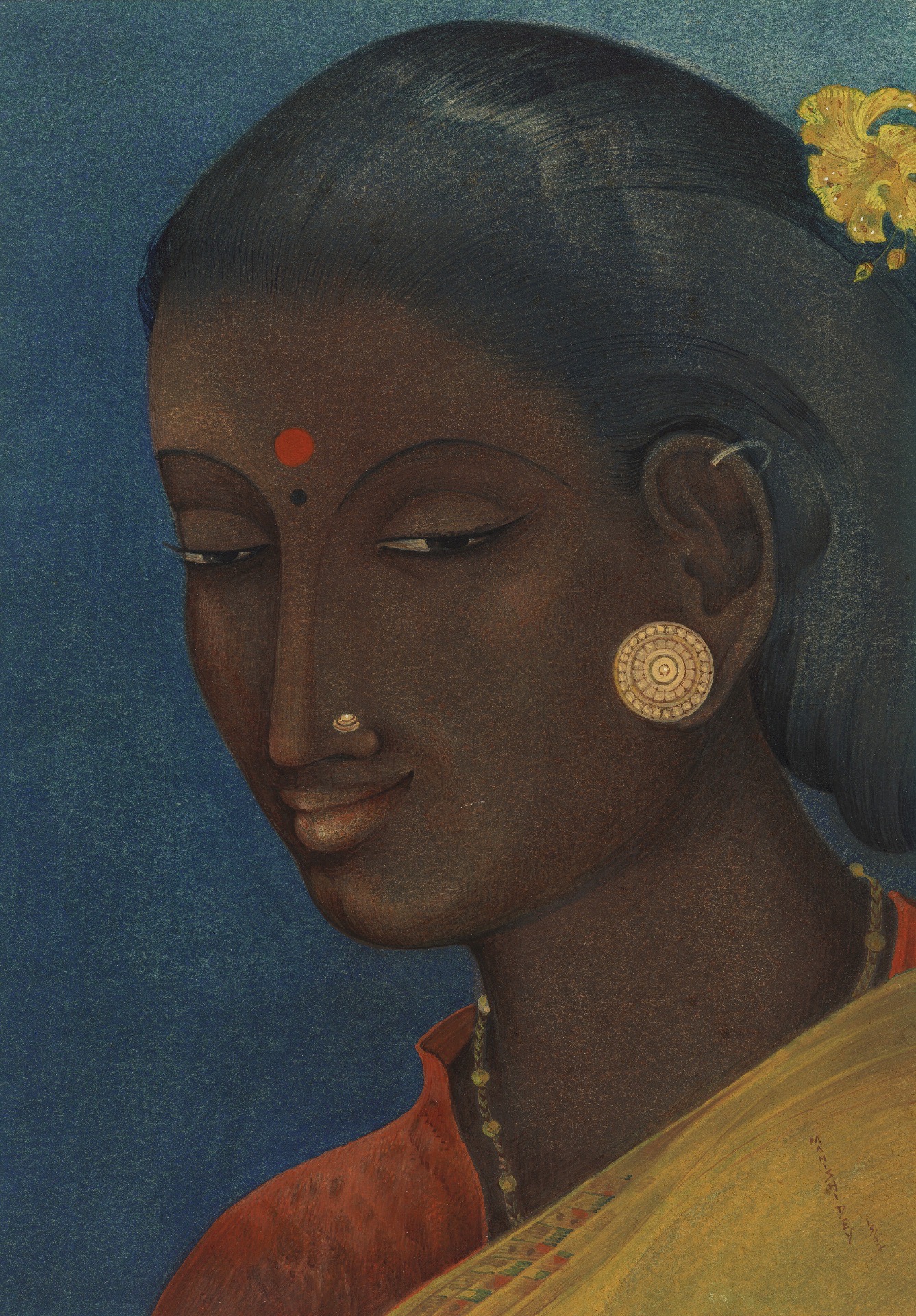 Dey, Manishi (Artist). Untitled (Woman), 1962 | Painting