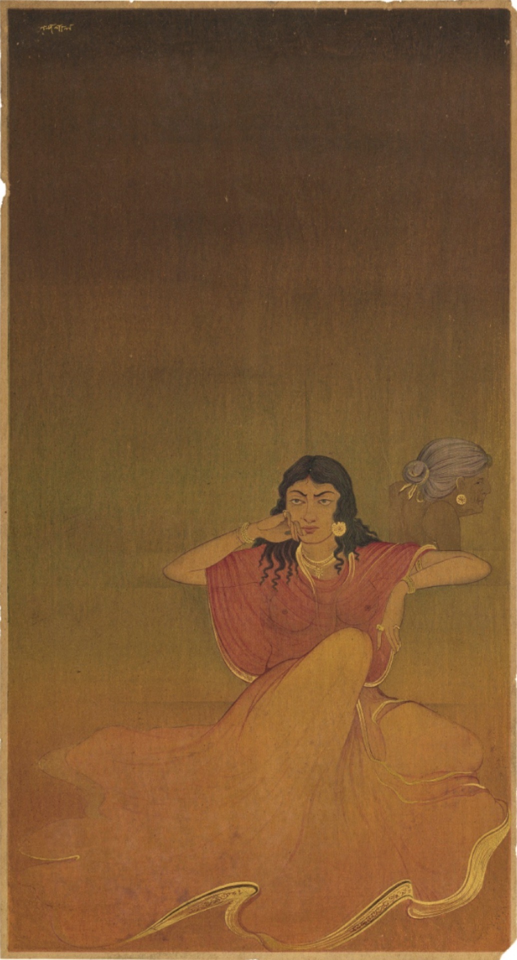 Bose, Nandalal (Artist). Kaikeyi, Earlu 1900s | Painting