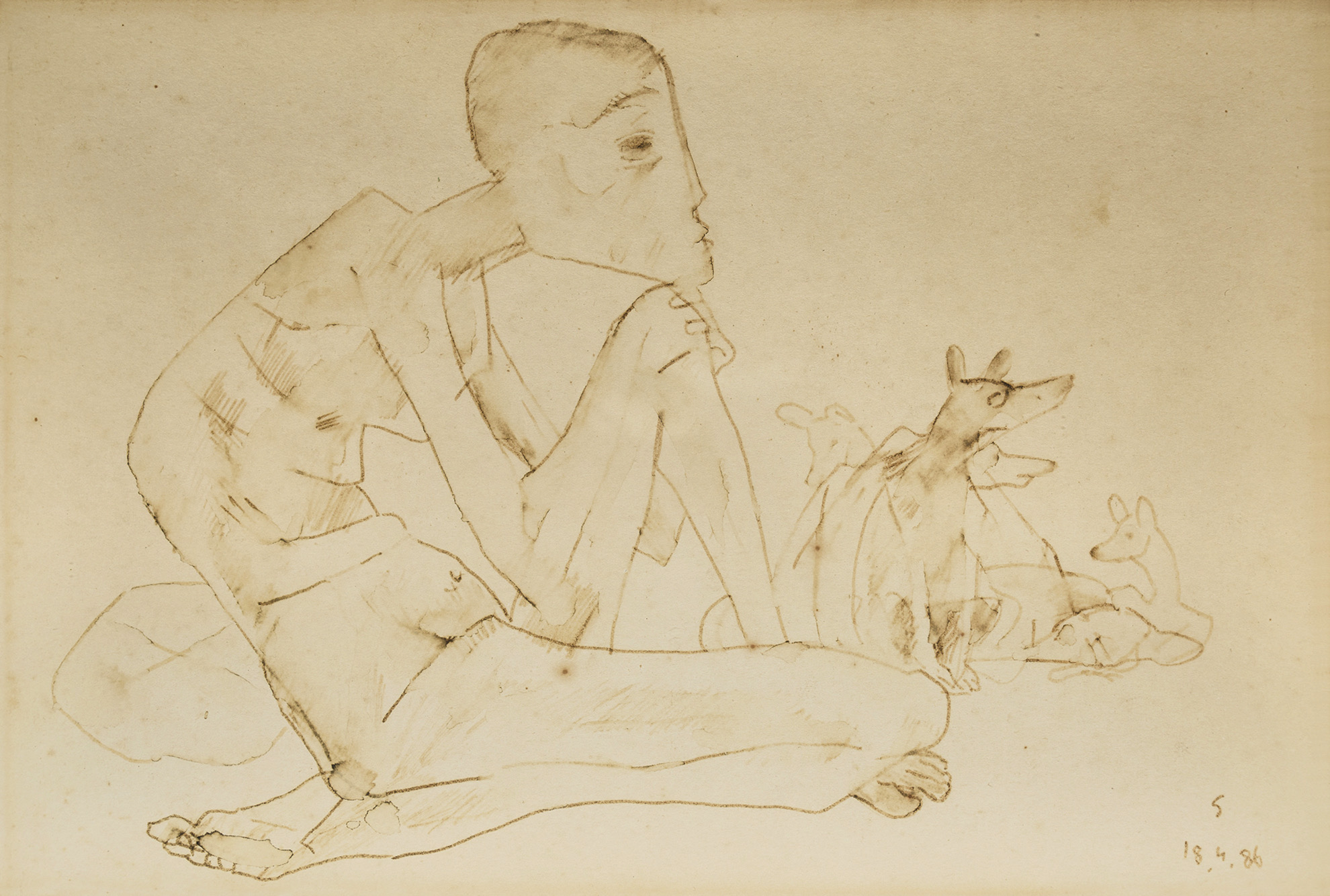 Hore, Somnath (Artist). Untitled, 1986 | Drawing