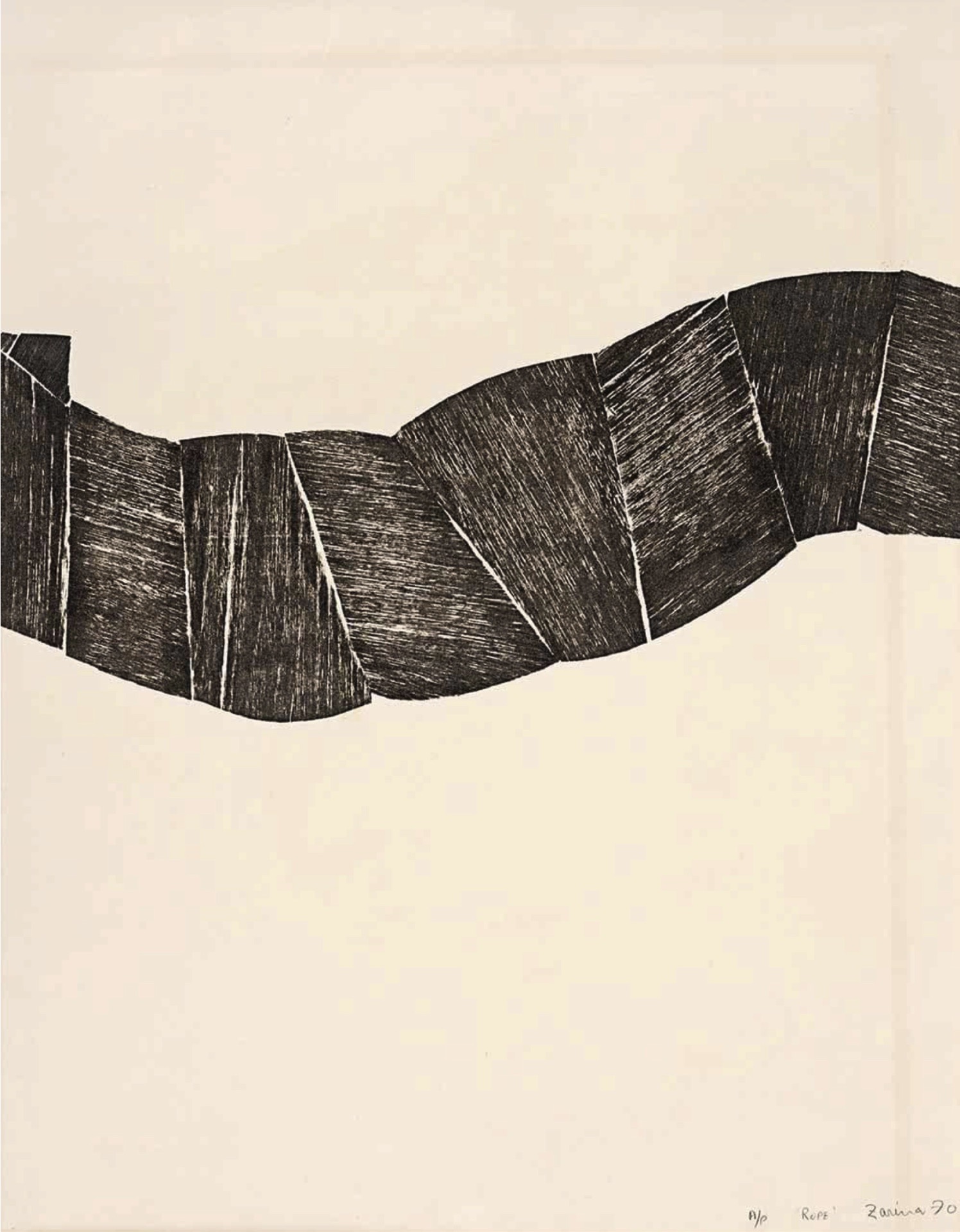 Zarina Hashmi (Artist), Rope, 1970, Graphic Art/Print